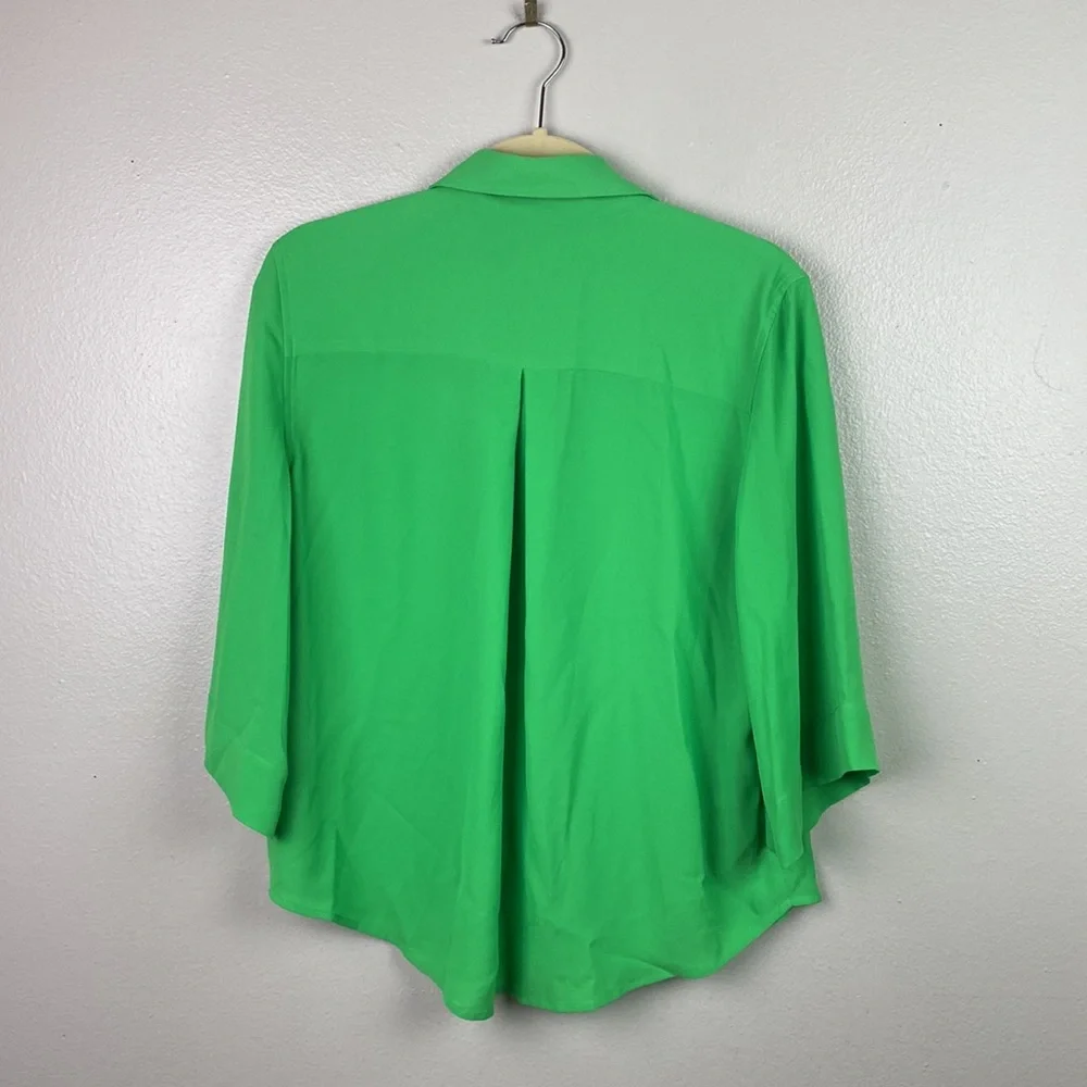 NWT L’AGENCE | Pop Green Short Sleeve Blouse XS - Picture 6 of 6
